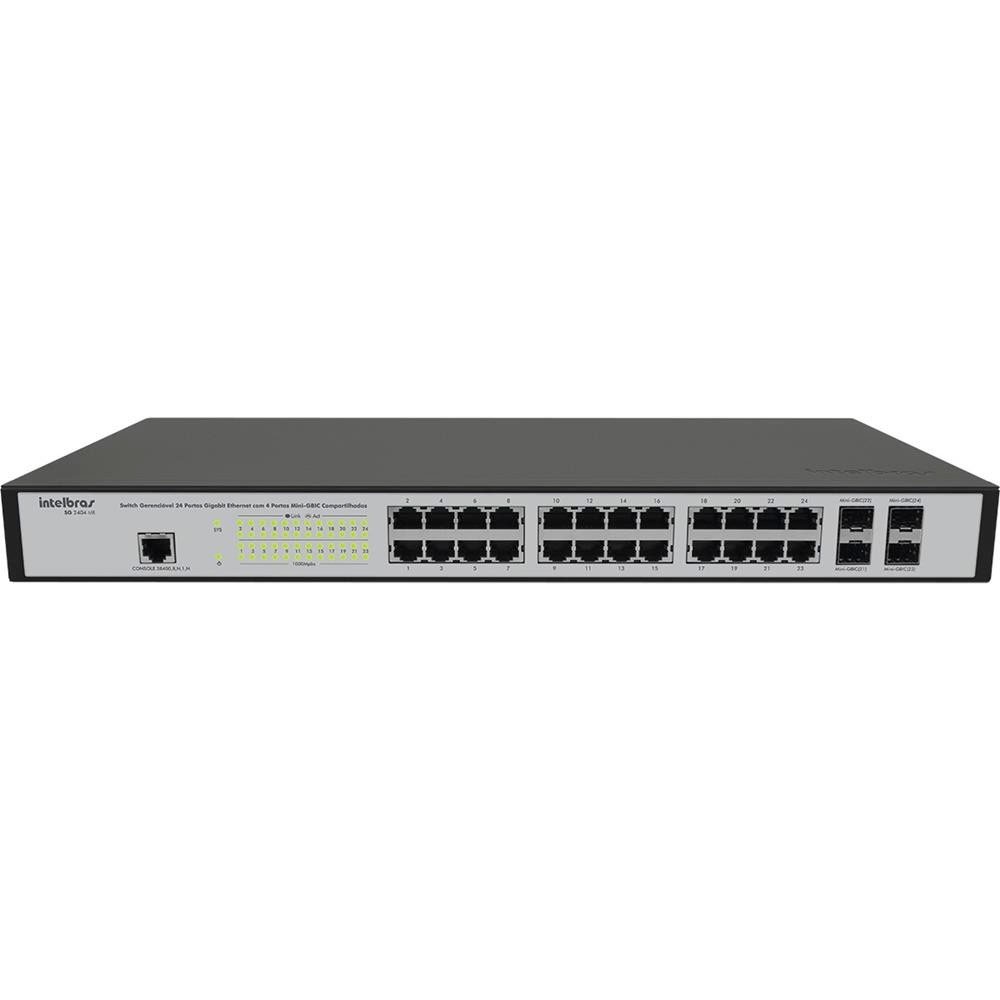 Switch Intelbras Sg 2404D Mr L2+ 10/100/1000 Mbps 24 Portas - Preto - Bivolt