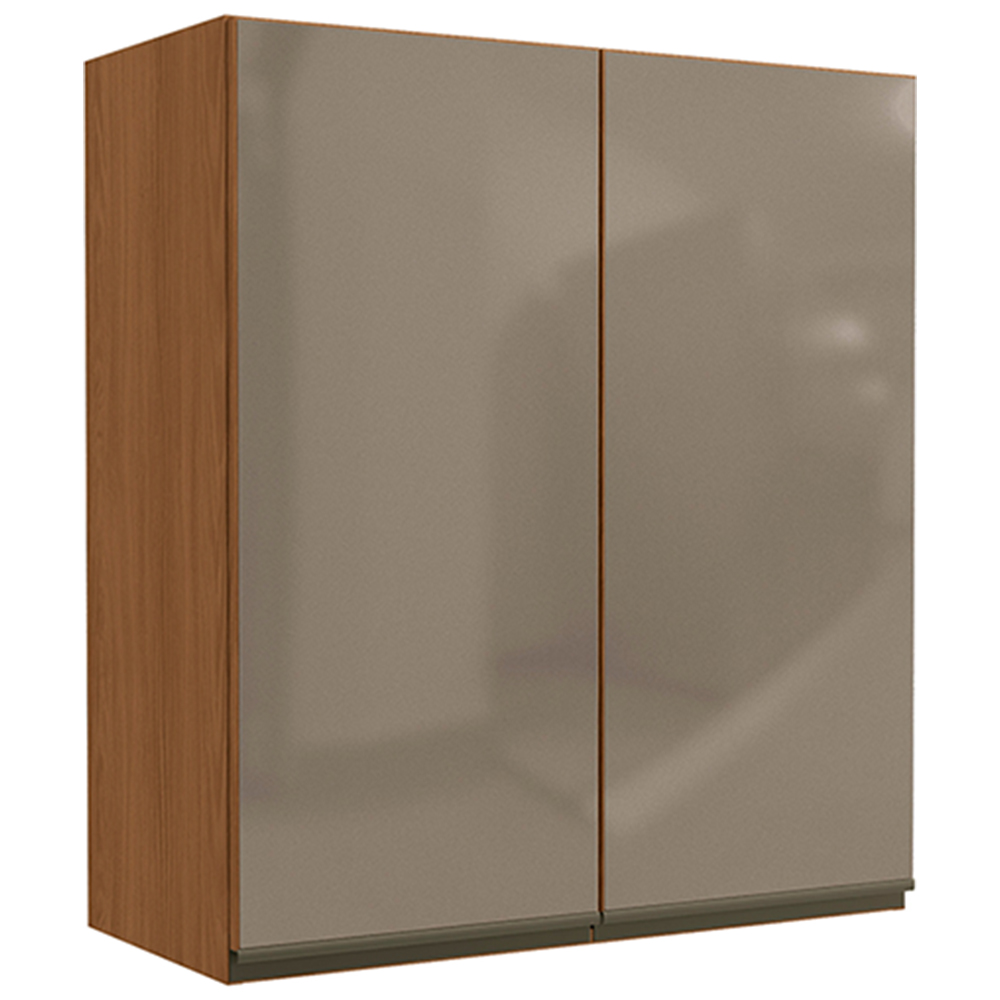 Armário Aéreo 2 Portas Com Vidro 80cm Mdp Maxxi Kappesberg - Canela