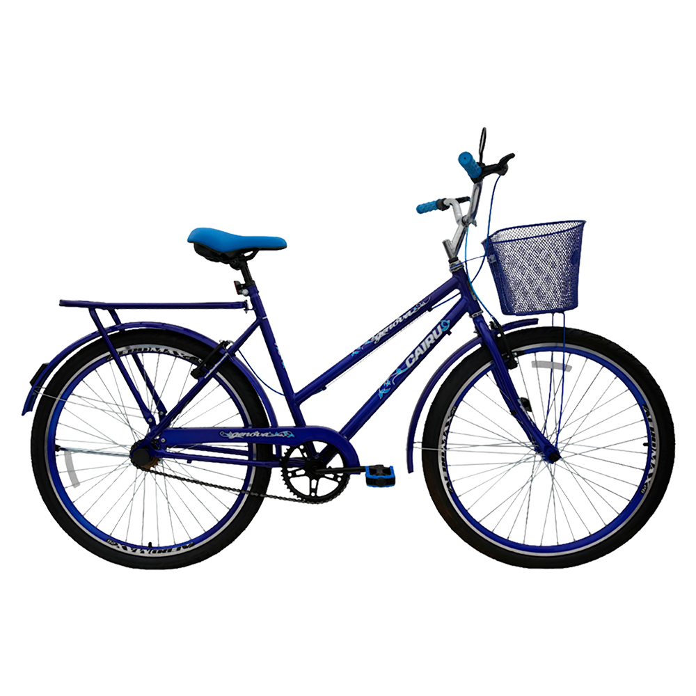 Bicicleta Aro 26 Cairu Personal Genova Freio V-Brake Com Cestinha - Azul