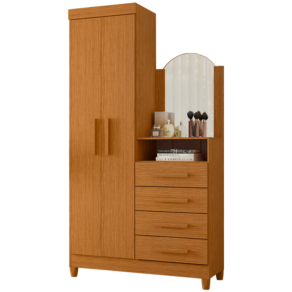 Guarda Roupa Cômoda 2 Portas 4 Gavetas New Capri Albatroz - Cinamomo