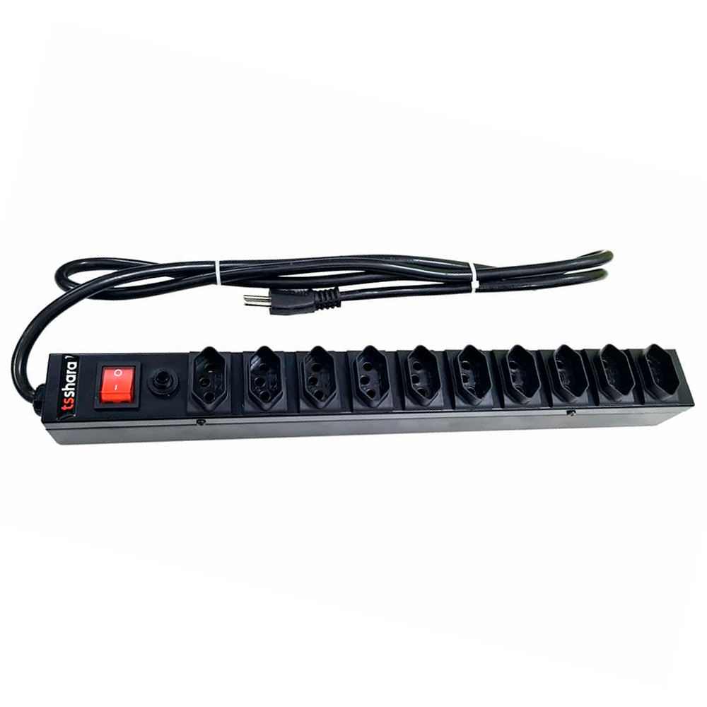 Filtro De Linha 10 Tomadas Ts Shara 564 - Preto - Bivolt