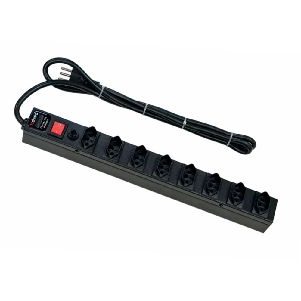 Filtro De Linha + Protetor 8 Tomadas Ts Shara 562 - Preto - Bivolt
