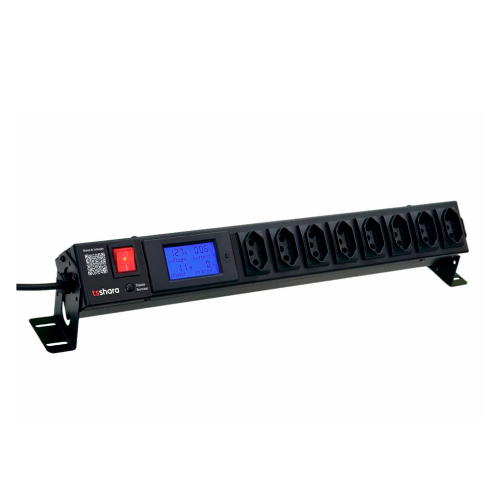 Filtro De Linha + Protetor Smart Ts Shara 8 Tomadas 20A - Preto - Bivolt