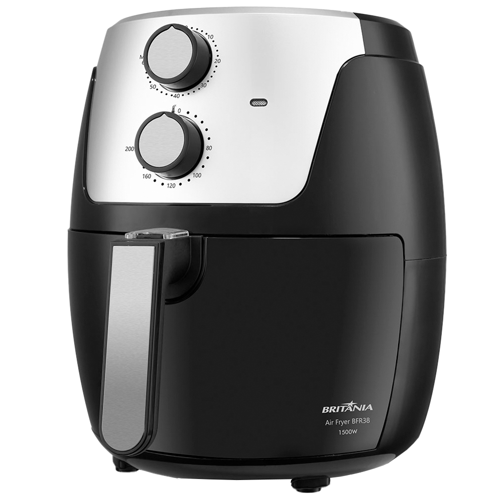 Fritadeira Elétrica Air Fryer Britânia Bfr38 4,2L Com Timer 1500W - Preto/Cinza - 110 Volts