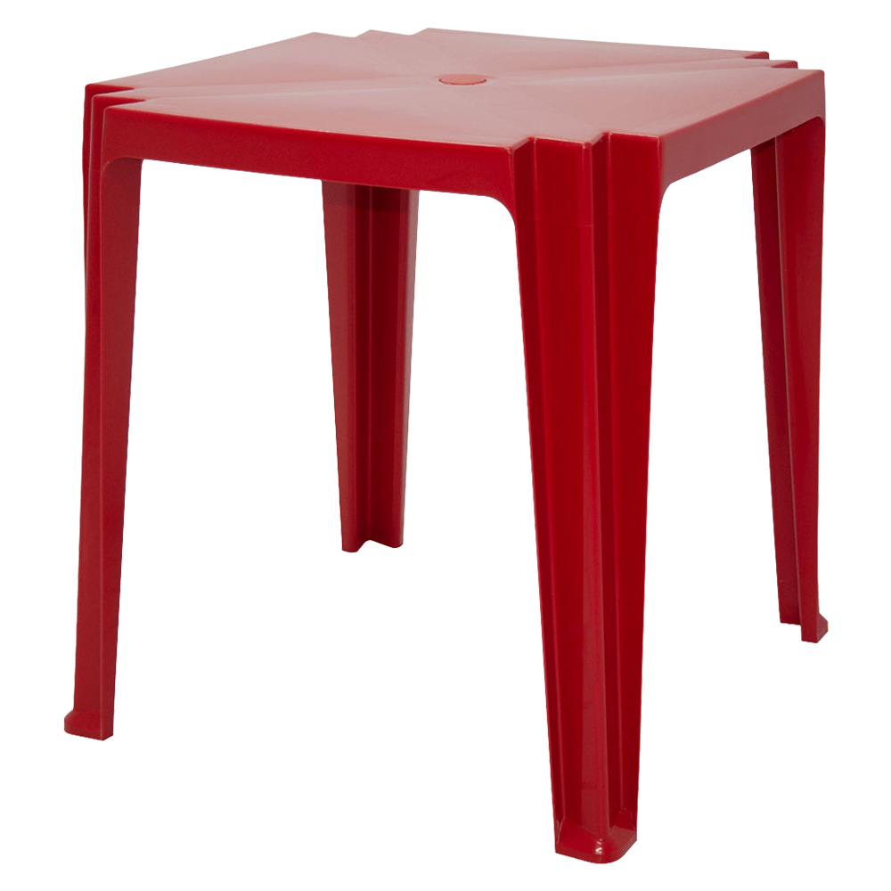 Mesa De Polipropileno Quadrada De 4 Lugares Tambaú Tramontina - Vermelho