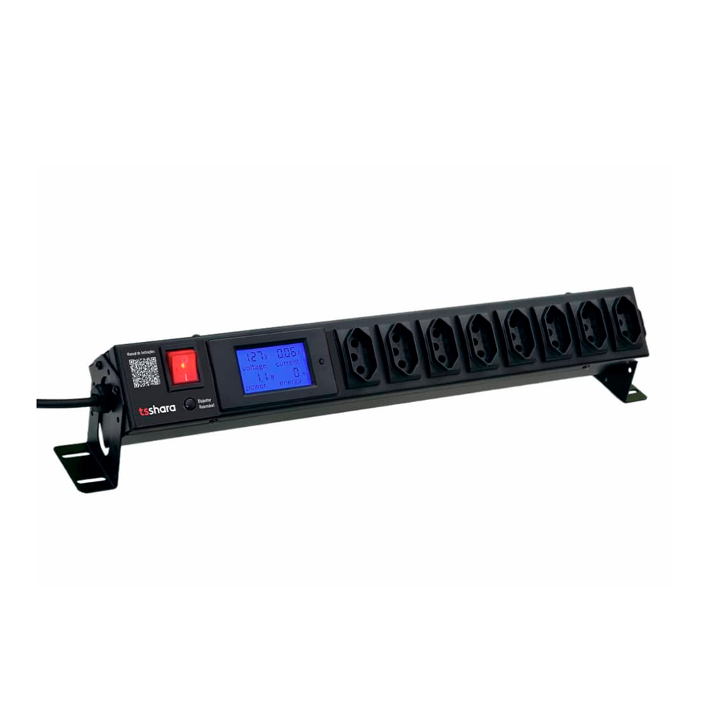 Filtro De Linha + Protetor Smart Ts Shara 8 Tomadas 10A - Preto - Bivolt