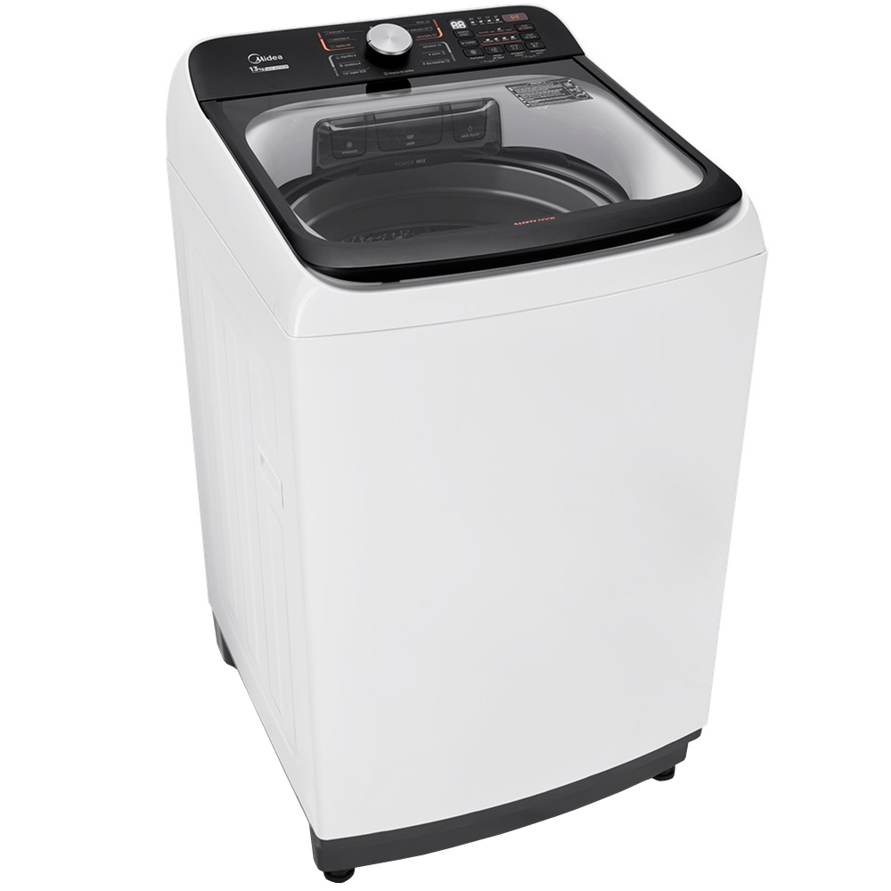 Máquina De Lavar Midea Wave Agitador 13Kg Automática Cesto Inox - Branco - 110 Volts