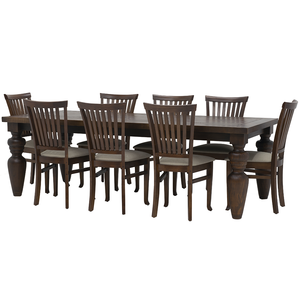 Mesa De Jantar Flower 8 Cadeiras Espanha Madeira Maciça Artefama - Canela