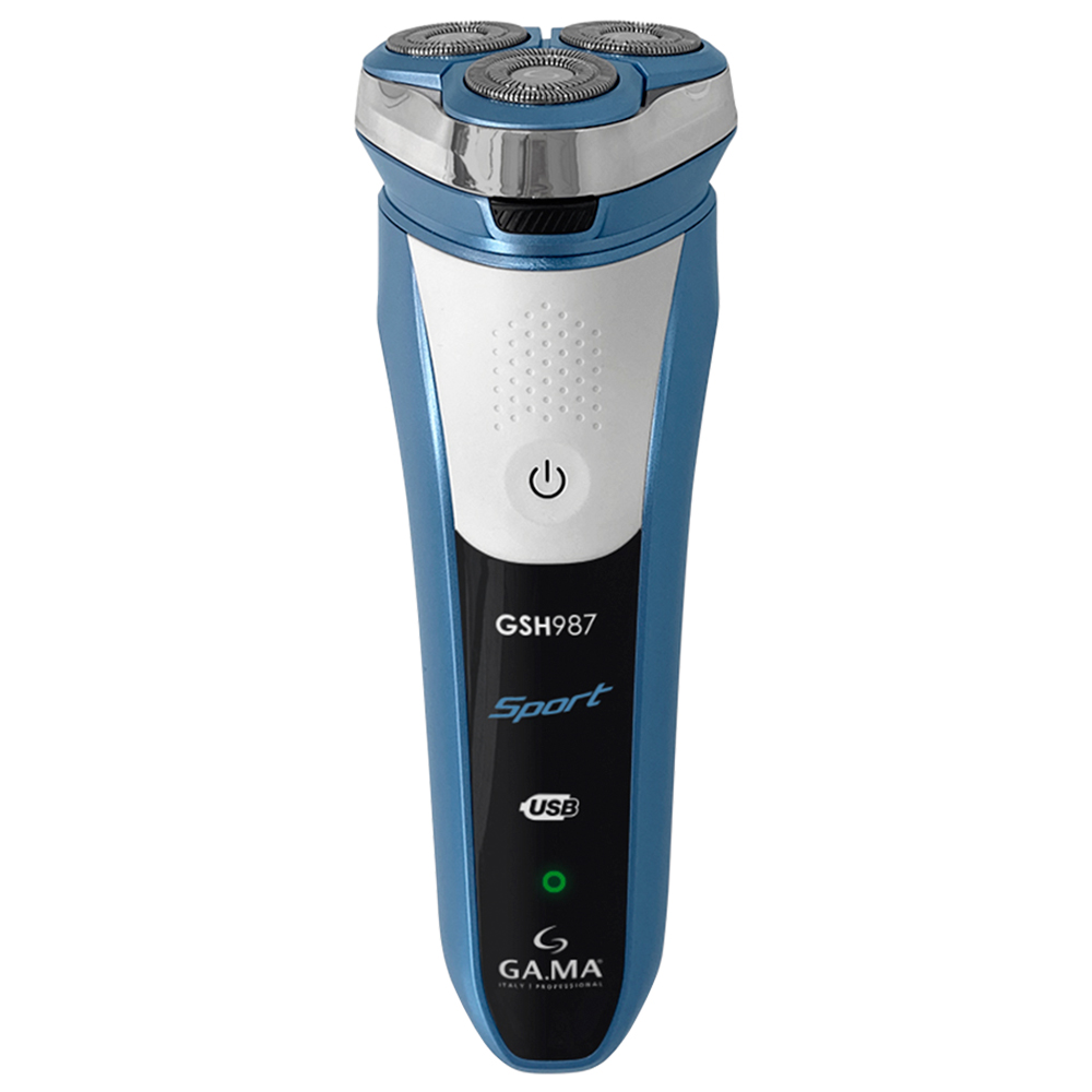 Barbeador Gama Sport 3 Lâminas À Prova D'água Sem Fio - Branco/Azul - Bivolt