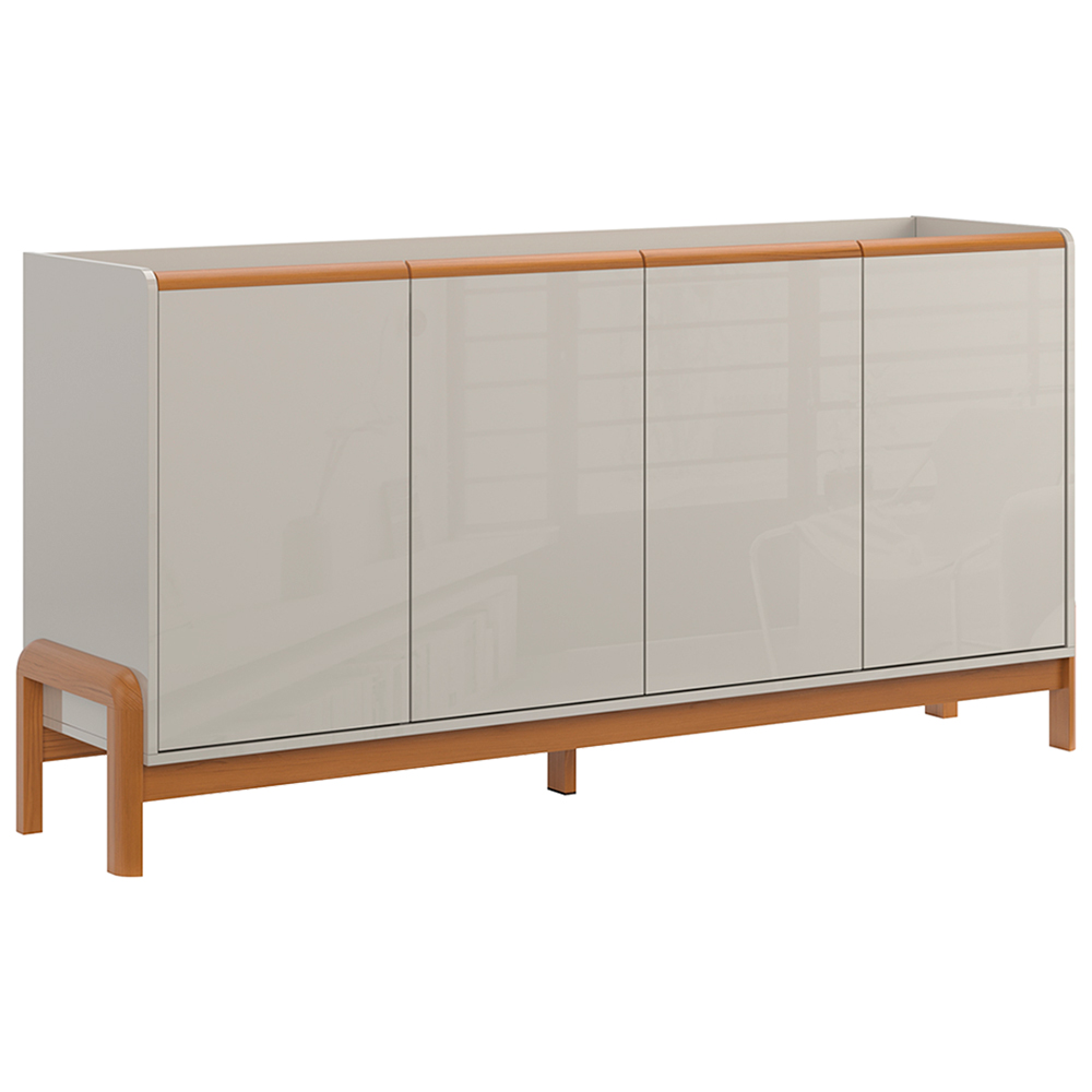 Buffet 4 Portas Mdf Mdp Elegance Lukaliam - Off White/Jequitiba