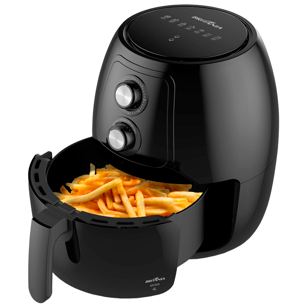 Fritadeira Elétrica Air Fryer Britânia Baf40a 4L 1500W - Preto - 110 Volts