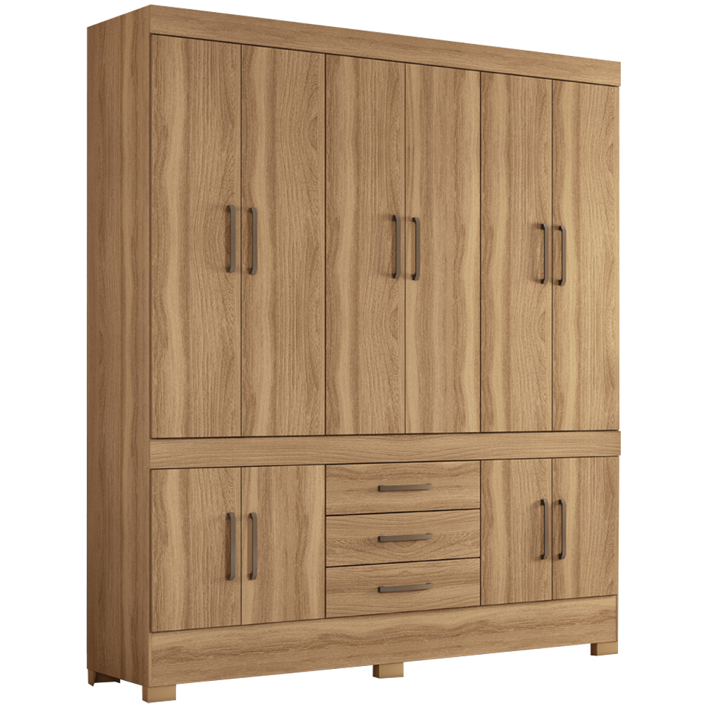 Guarda-Roupa Casal 10 Portas Bater 3 Gavetas New Murano Demóbile Roupeiro - Amendola Touch