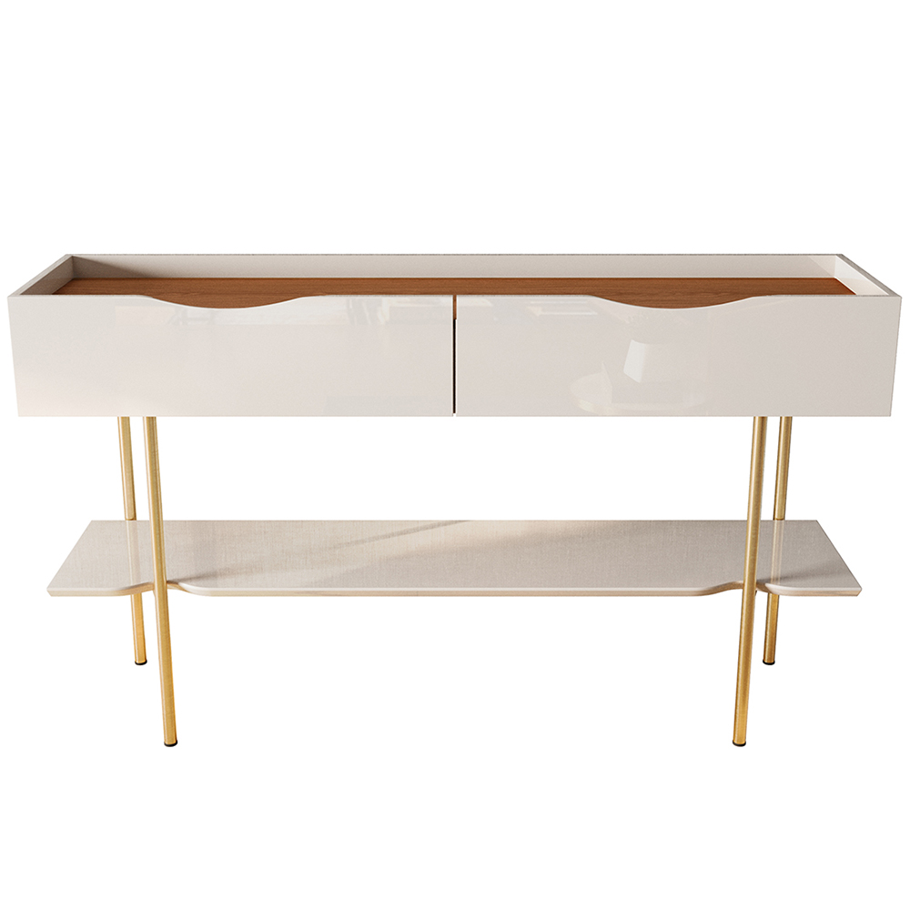 Aparador 2 Portas Mdf Cairo Lukaliam - Off White/Jequitiba