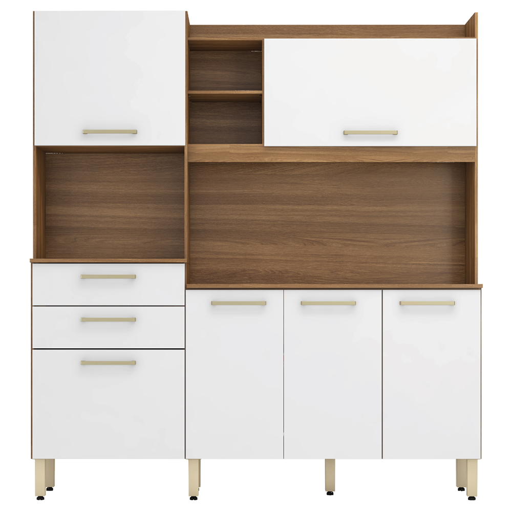 Cozinha Compacta 6 Portas 2 Gavetas Select Demobile - Amendola/Branco