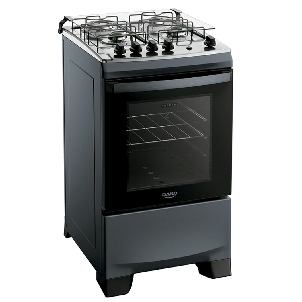 Fogão Dako Supreme 4 Bocas Automático Inox Forno 60L - Titanium - Bivolt