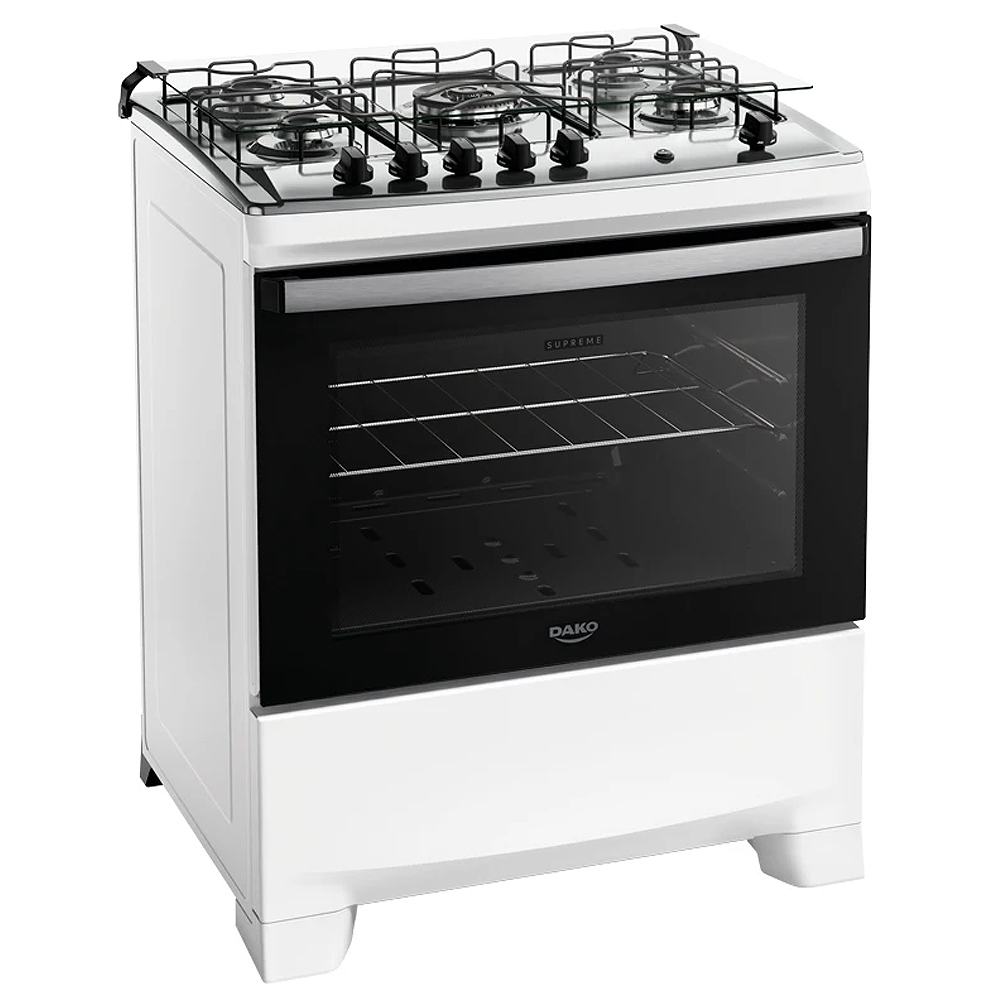 Fogão Dako Supreme 5 Bocas Automático Mesa De Inox - Branco - Bivolt