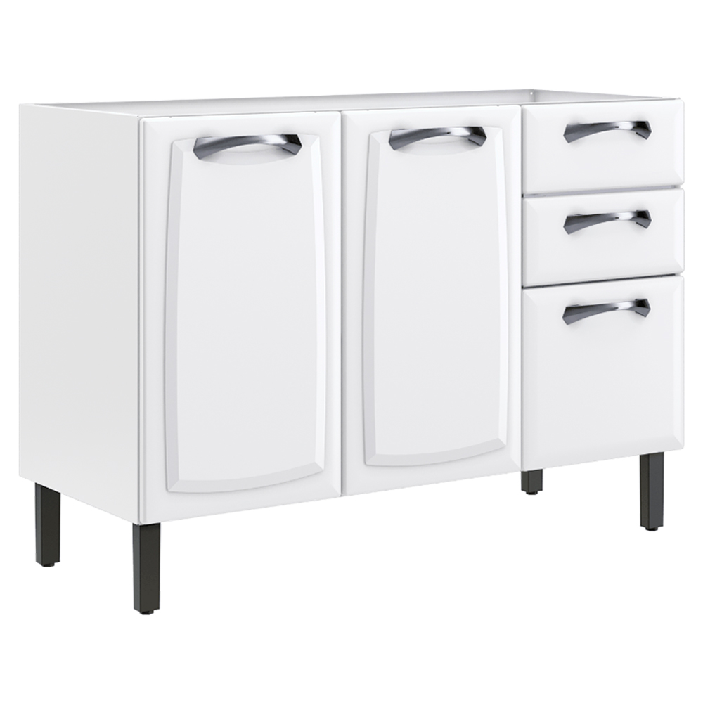 Balcão Sem Tampo 3 Portas E 2 Gavetas 120cm New Premium Itatiaia - Branco