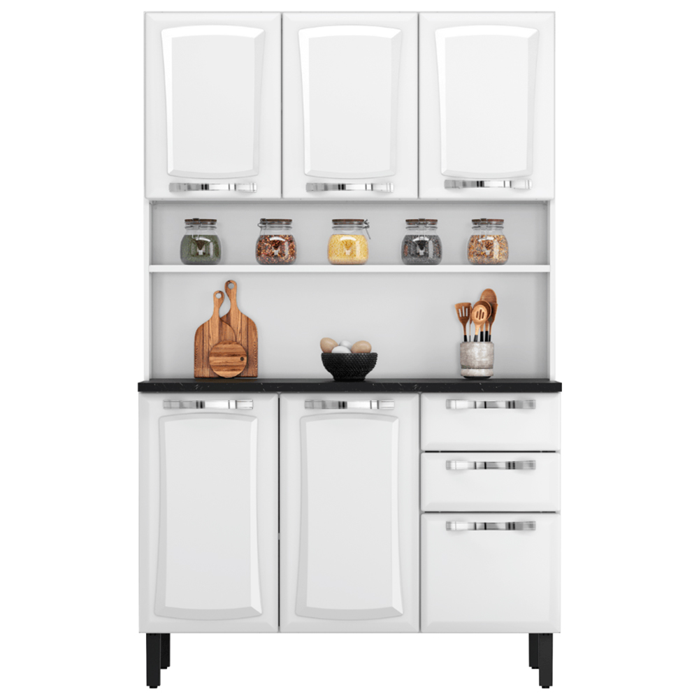 Cozinha Compacta 6 Portas 2 Gavetas Aço Pratika Itatiaia - Branco