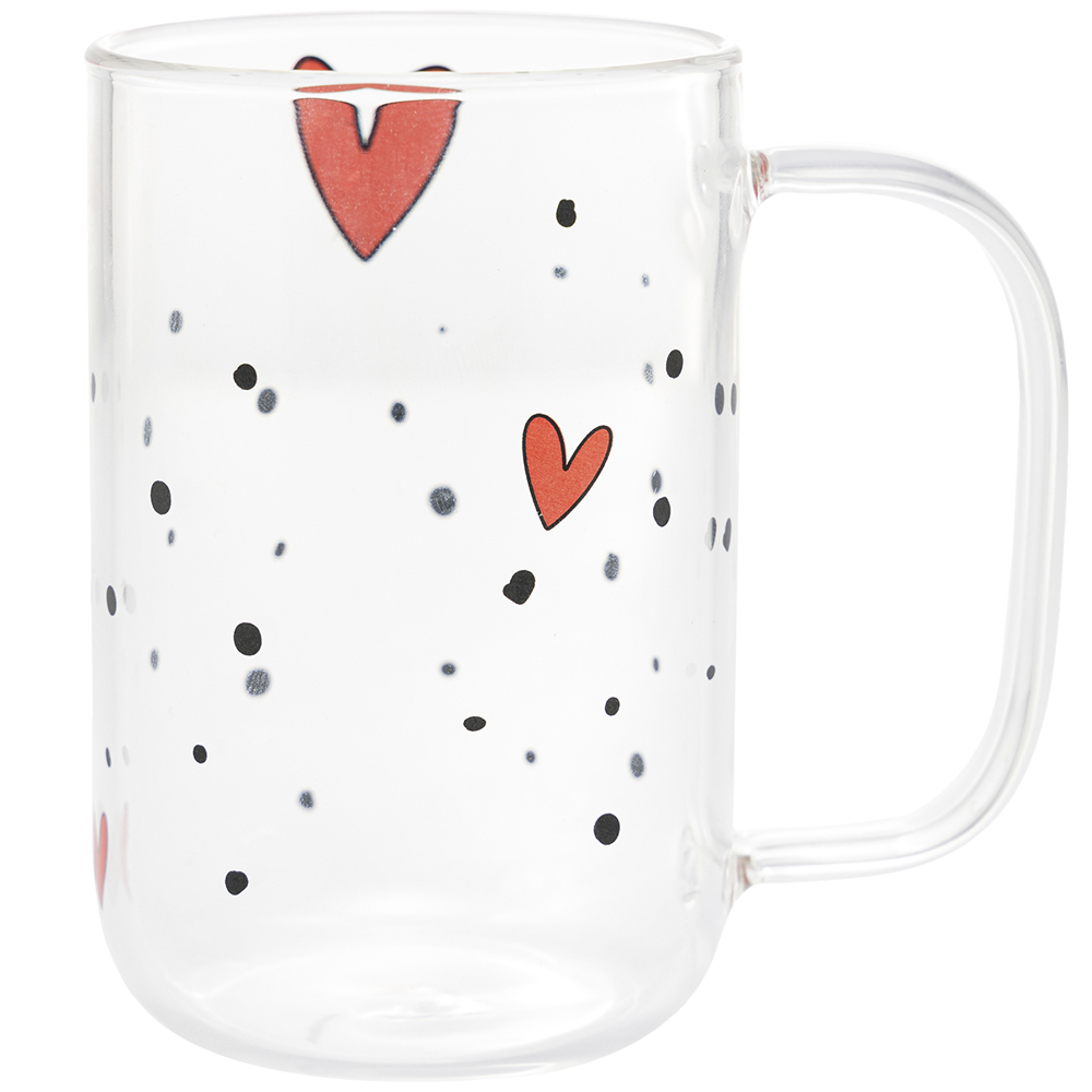 Conjunto De Canecas De Vidro Borossilicato 280ml 2 Peças Heart Wolff