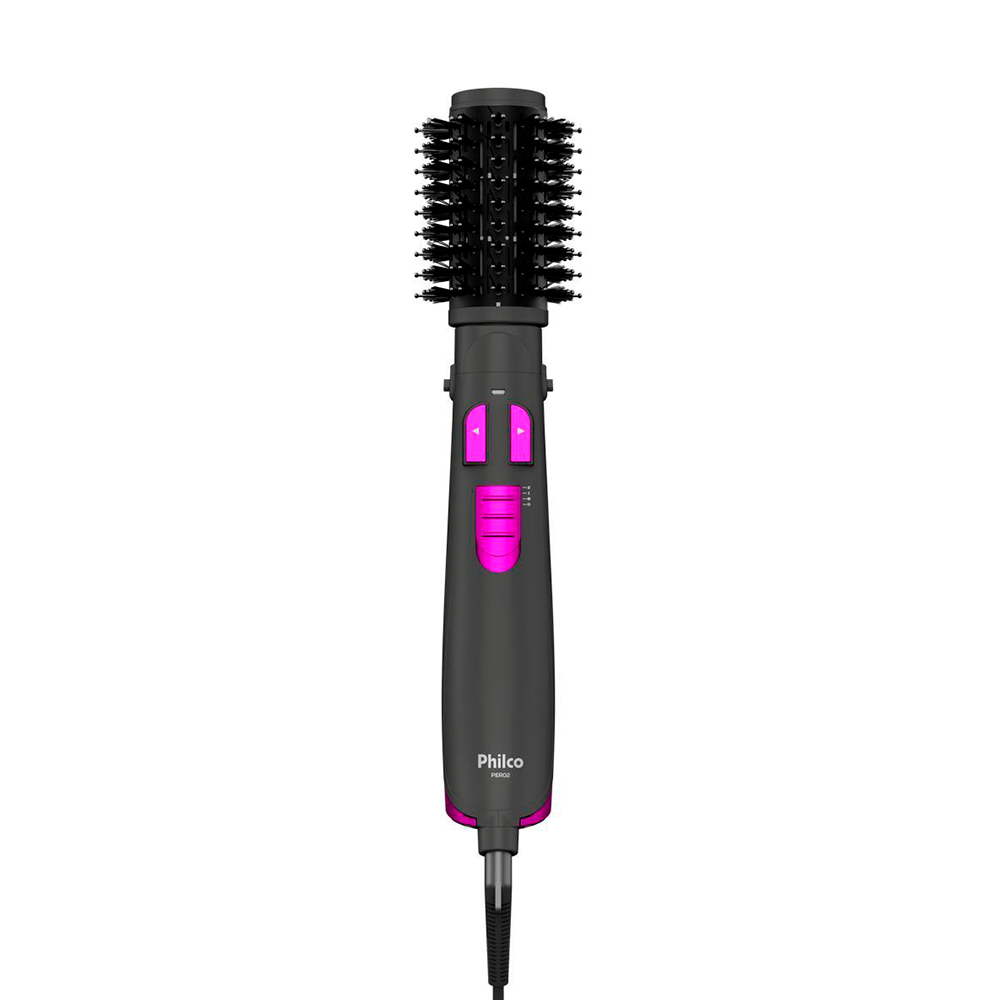 Escova Secadora Rotativa 2 Em 1 Philco Per02 1300W - Cinza - Bivolt