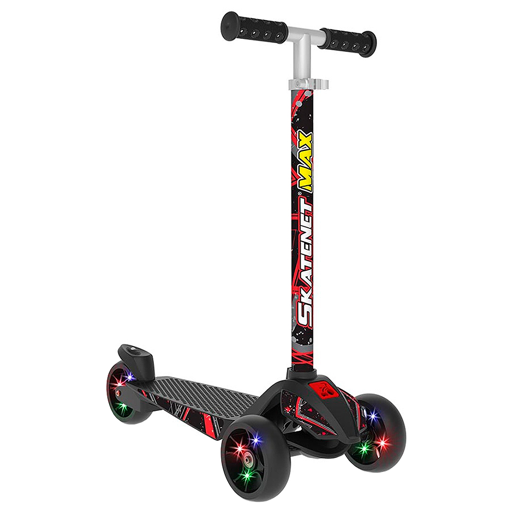 Patinete Skatenet 3 Rodas Com Led Bandeirante Max - Preto