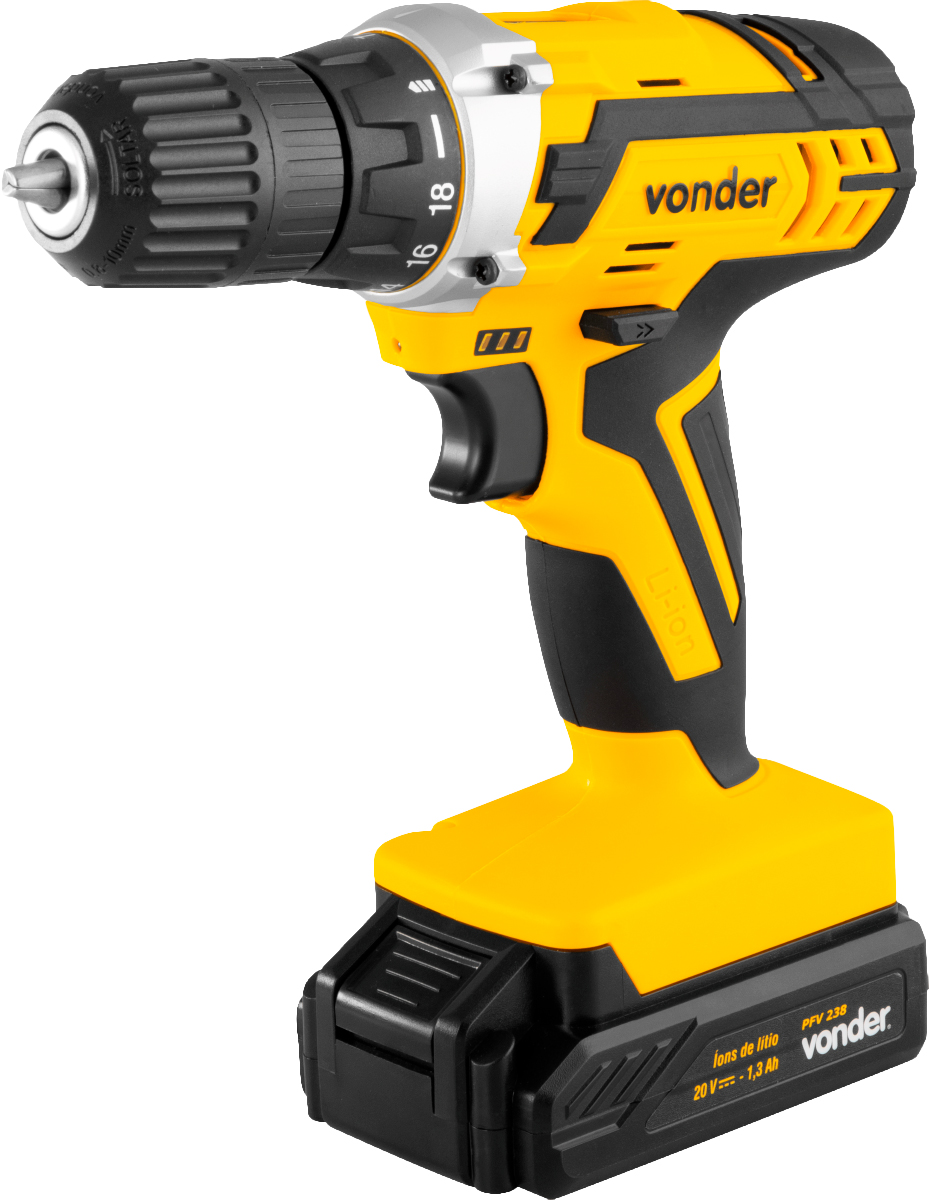 Furadeira Vonder Bateria 20V Bivolt Pfv 238 - Amarelo/Preto - Bivolt
